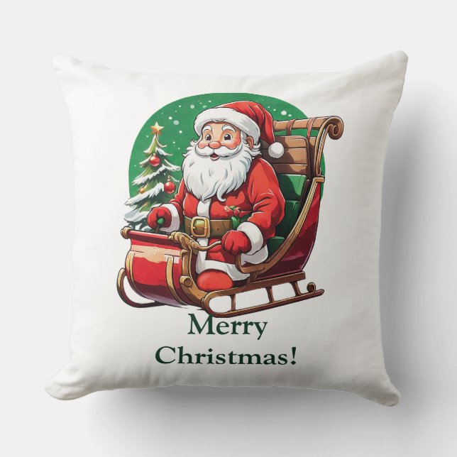 Merry Christmas! Throw Pillow (Front)