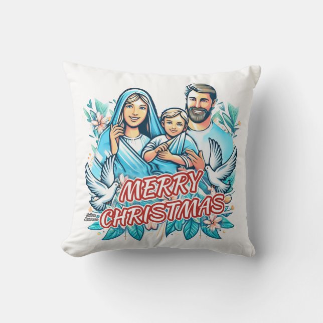 Merry Christmas  Throw Pillow (Front)