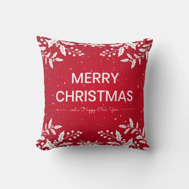 Merry Christmas  Throw Pillow (Front)