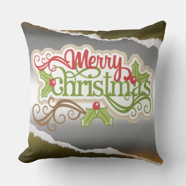 Merry Christmas  Throw Pillow (Front)