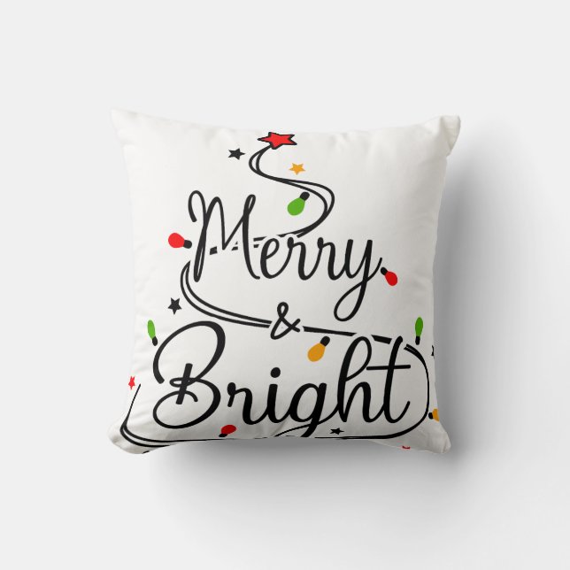 Merry Christmas Throw Pillow (Front)