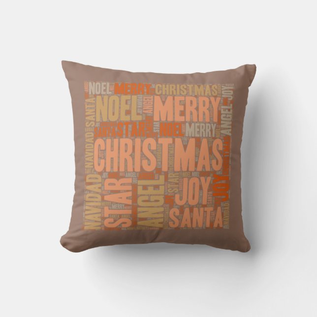 Merry Christmas Throw Pillow (Front)