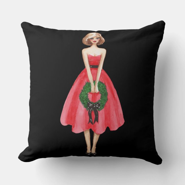 Merry Christmas Throw Pillow (Front)