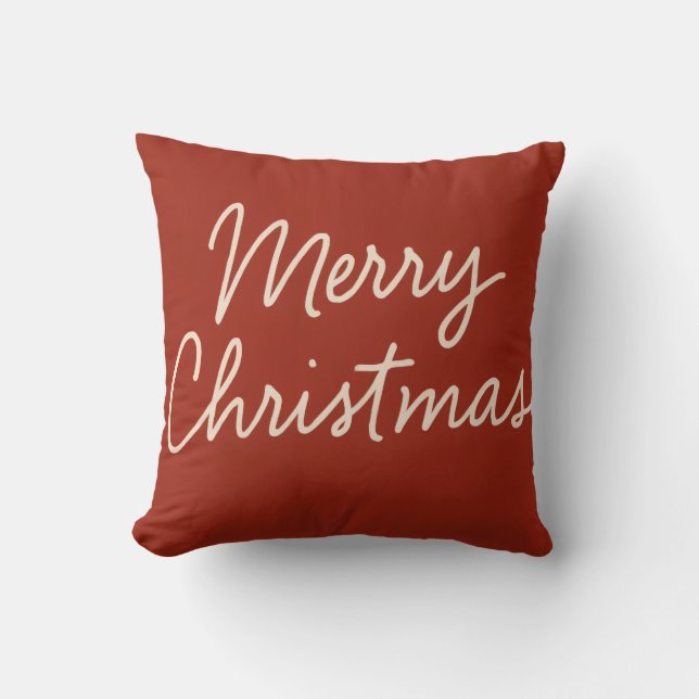 Merry Christmas Throw Pillow (Front)