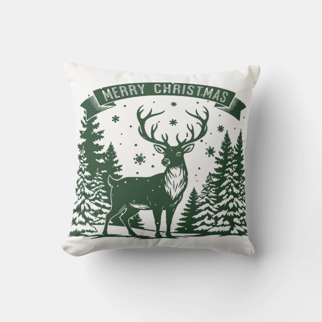 Merry Christmas Throw Pillow (Front)