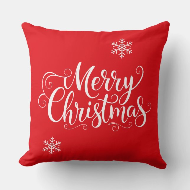 Merry Christmas  Throw Pillow (Front)