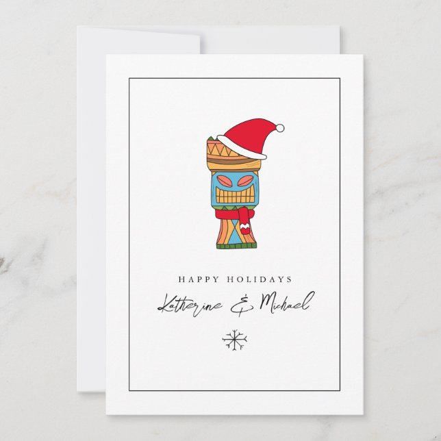 Merry Christmas Tiki Invitation (Front)
