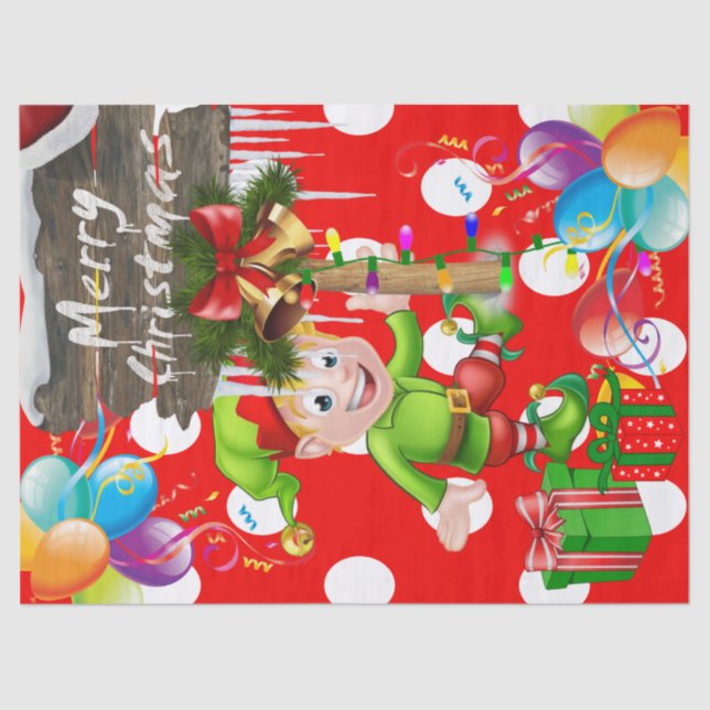 Merry Christmas Tissue Paper Elf (Front)