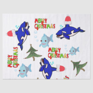 Merry Christmas Tissue Paper Shark Fish 