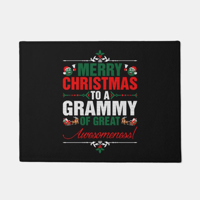 Merry Christmas To A Grammy Of Great Awesomeness Doormat (Front)