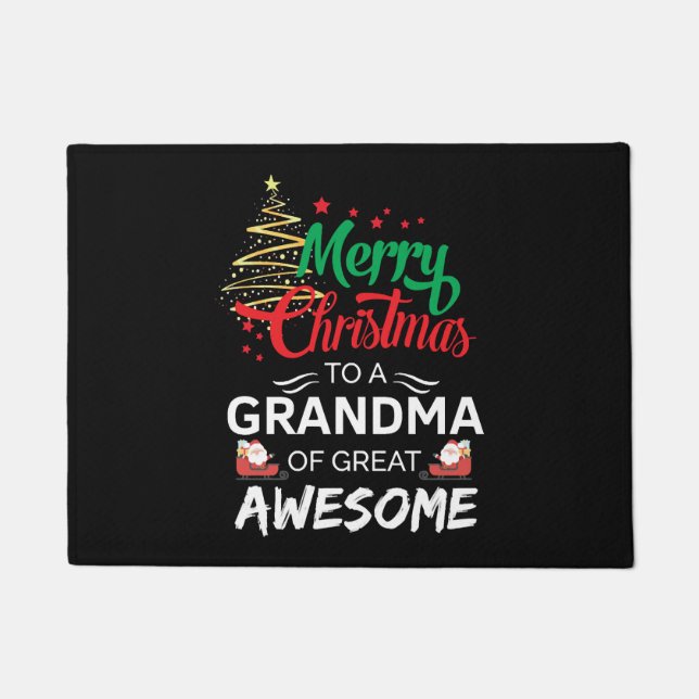 Merry Christmas to a Grandma of Great Awesome Doormat (Front)