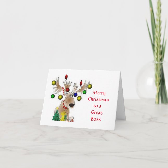 **MERRY CHRISTMAS**  TO A GREAT BOSS" CARD (Front)