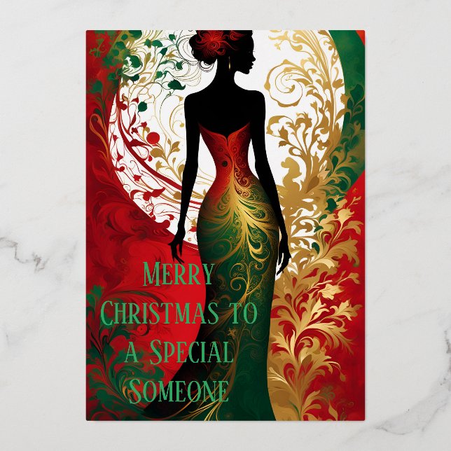 Merry Christmas to a special someone Foil Holiday Card (Front)
