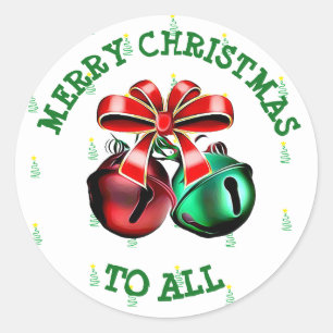 MERRY CHRISTMAS TO ALL Jingle Bells Card Stickers
