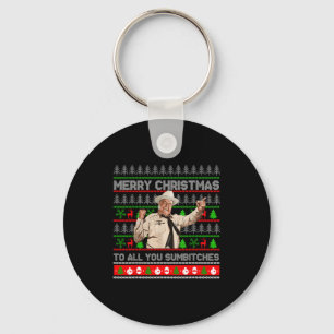 Merry Christmas To All You Sumes Ugly Sweater Retr Keychain