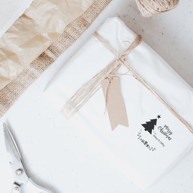 Merry Christmas to and from label, custom name,  Rubber Stamp (Creator Uploaded)