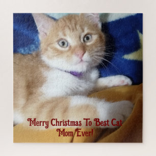 Merry Christmas To Best Cat Mom Ever  Jigsaw Puzzle