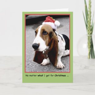 Merry Christmas to Loved One with Basset Romance Card