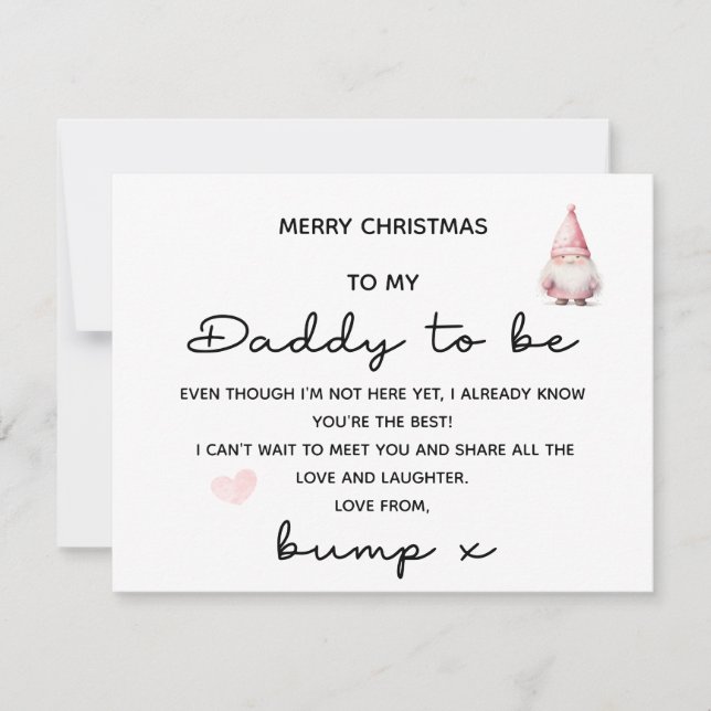 MERRY CHRISTMAS TO MY DADDY TO BE FROM BUMP CARD (Front)