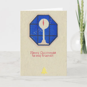 Merry Christmas To My Friend Japanese Woodcut Card