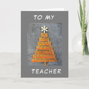 "MERRY CHRISTMAS" TO MY *TEACHER* HOLIDAY CARD