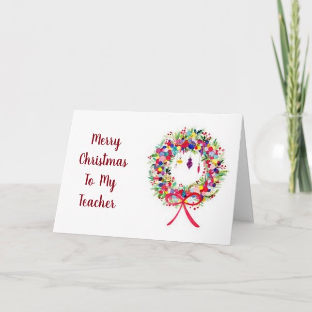 **MERRY CHRISTMAS** to MY **TEACHER** Holiday Card (Front)