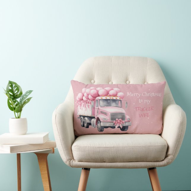 Merry Christmas to my TRUCKER WIFE Lumbar Pillow (Chair)
