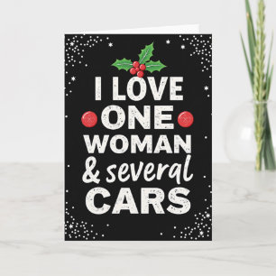 Merry Christmas To My Woman And Cars Card