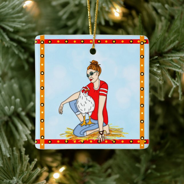 Merry Christmas to One Cool Chick Ceramic Ornament (Tree)