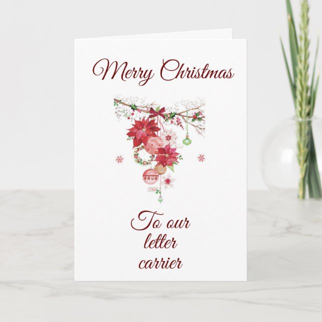 MERRY CHRISTMAS TO *OUR LETTER CARRIER* HOLIDAY CARD (Front)
