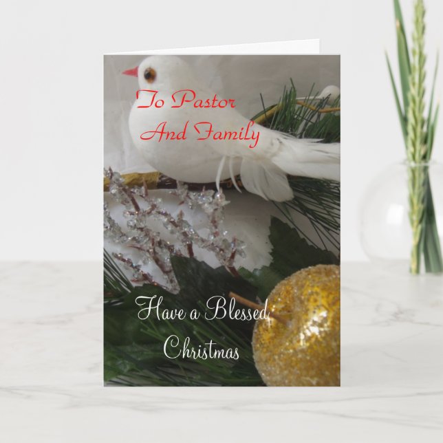 Merry Christmas to Pastor and Family Holiday Card (Front)
