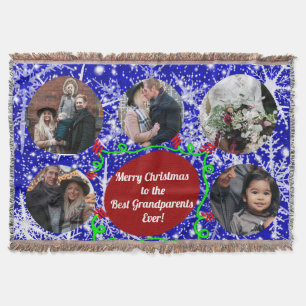 Merry Christmas to the Best Grandparents, 5 photos Throw Blanket