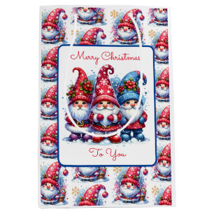 Merry Christmas To You    Holiday Gnomes Medium Gift Bag