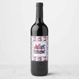 Merry Christmas To You Holiday Gnomes Wine Label