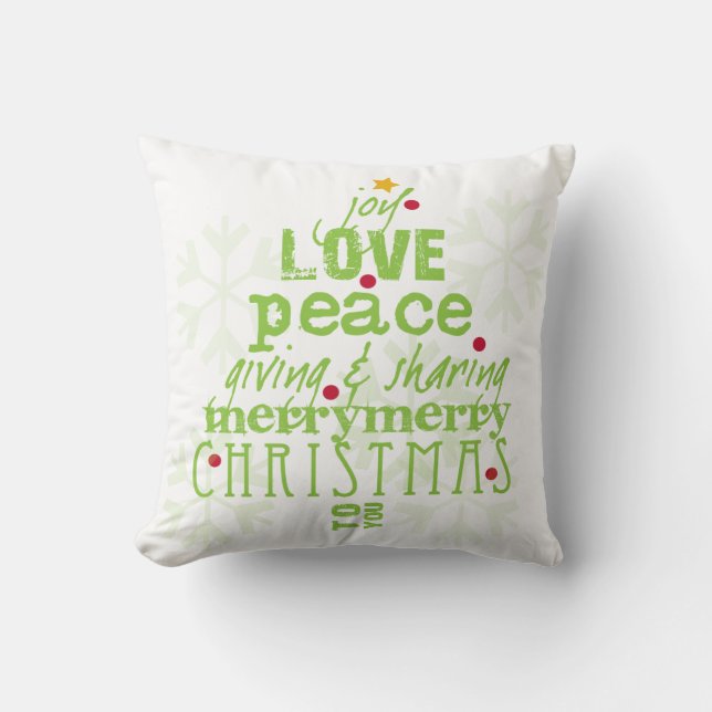 Merry Christmas to You Throw Pillow (Front)