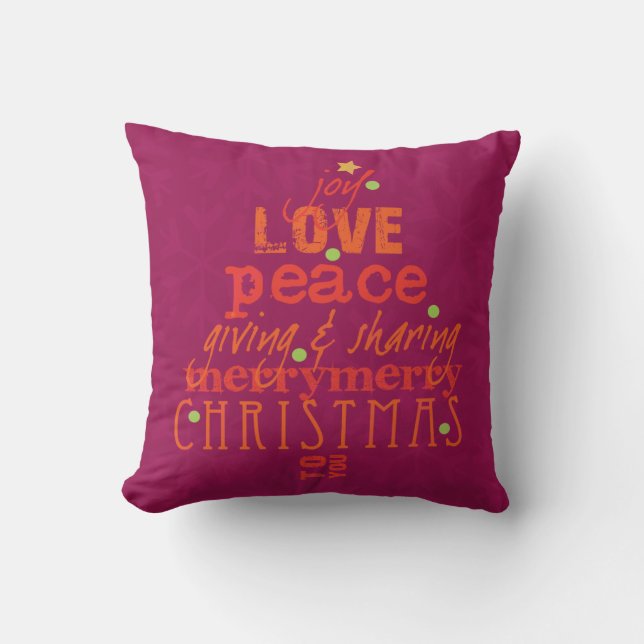 Merry Christmas to You Throw Pillow (Front)