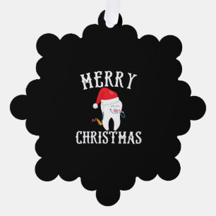 Merry Christmas Tooth Doctor dentist dental Ornament Card