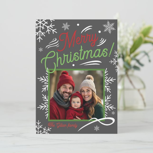 merry christmas traditional holiday card (Standing Front)