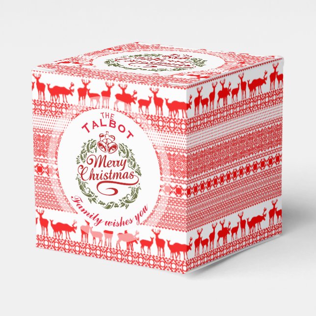 MERRY CHRISTMAS Traditional personalized Favour Bo Favor Box (Front Side)