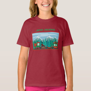 Merry Christmas Train and Scotty Dog T-Shirt