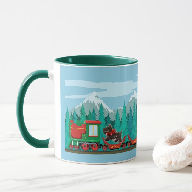 Merry Christmas Train Mug (With Donut)