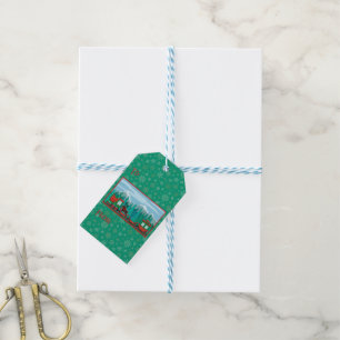 Merry Christmas Train with Dog Gift Tags