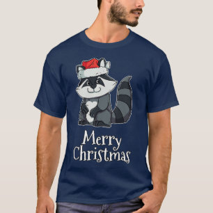 Merry Christmas Trash Panda Santas Hat Raccoon T-Shirt