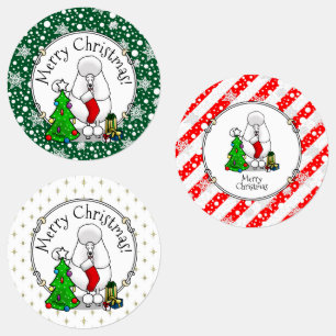 Merry Christmas Tree 2 Poodle (white) Dog Cute