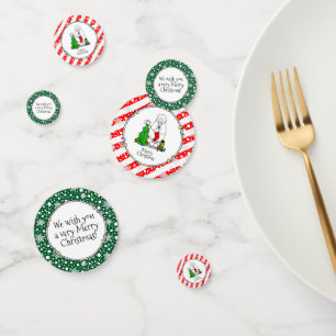 Merry Christmas Tree 2 Poodle (white) Dog Cute Confetti