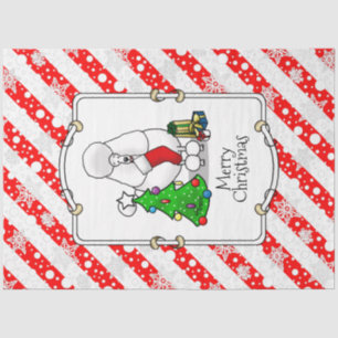 Merry Christmas Tree 2 Poodle (white) Dog Cute Tissue Paper