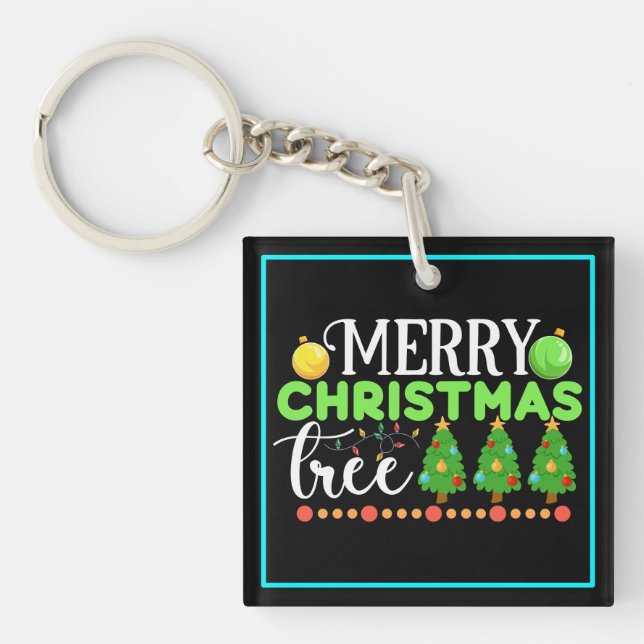 Merry Christmas Tree-34564 Keychain (Front)