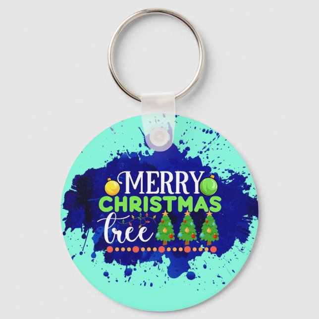 Merry Christmas Tree-34564 Keychain (Front)
