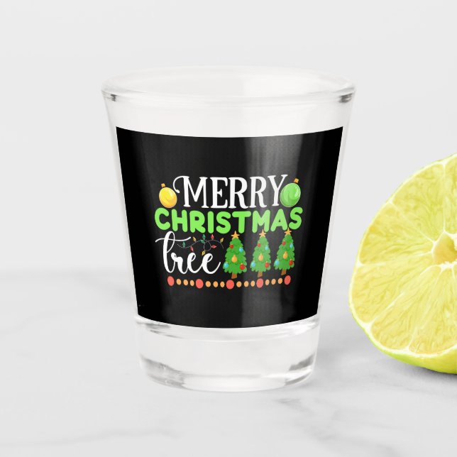 Merry Christmas Tree-34564 Shot Glass (Front)