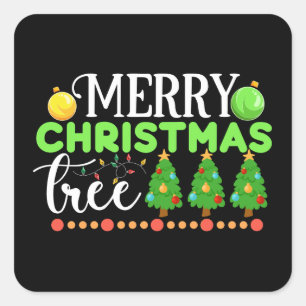 Merry Christmas Tree-34564 Square Sticker